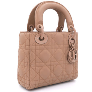 Ultra Matte Calfskin Cannage Mini Lady Dior Light Beige