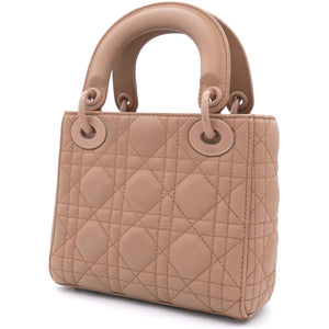 Ultra Matte Calfskin Cannage Mini Lady Dior Light Beige