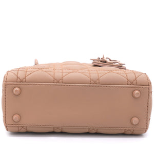 Ultra Matte Calfskin Cannage Mini Lady Dior Light Beige