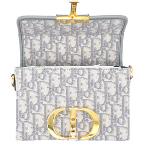 30 Montaigne Box Bag Gray Dior Oblique Jacquard