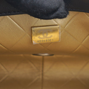 Lambskin Quilted Coco Clips Mini Flap Bag Black