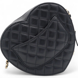 CC In Love Large Heart Bag Black Lambskin Light Gold Hardware
