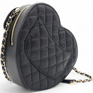 CC In Love Large Heart Bag Black Lambskin Light Gold Hardware