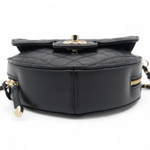 CC In Love Large Heart Bag Black Lambskin Light Gold Hardware