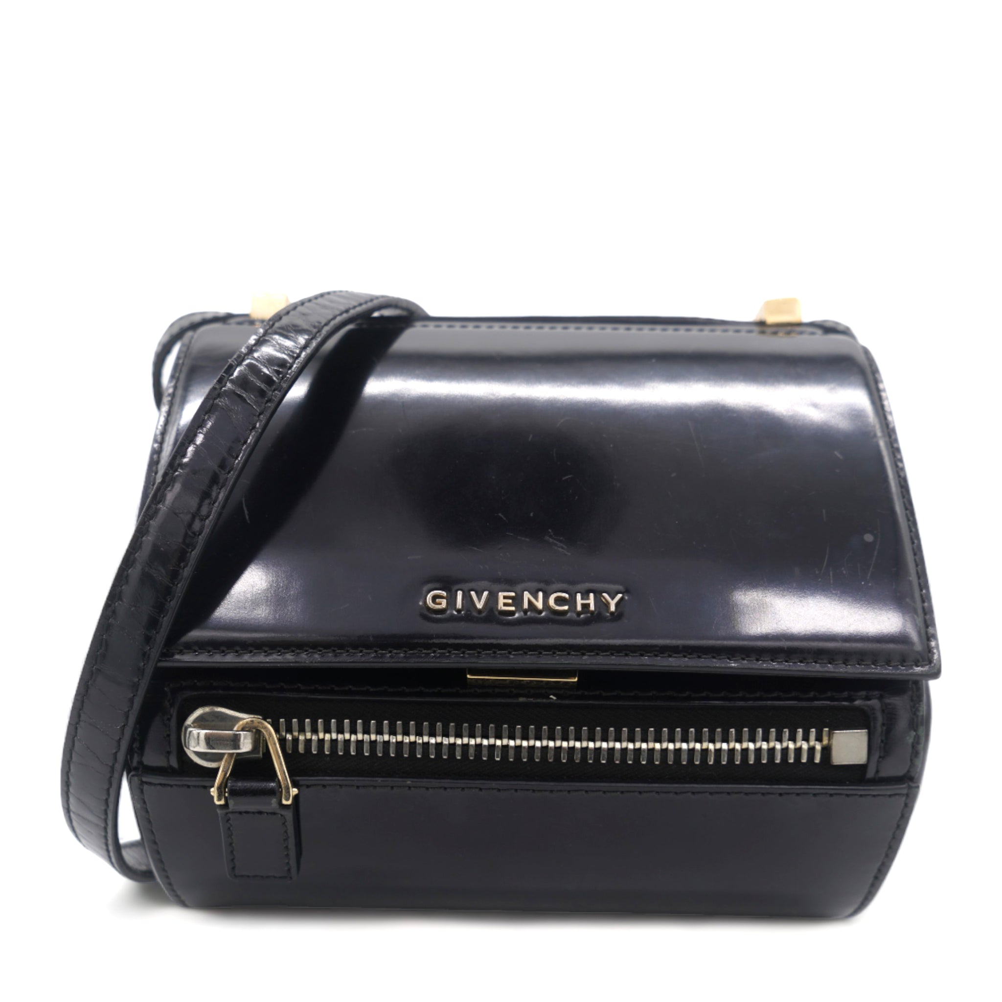 Black Box Leather Pandora Box Mini Crossbody Bag