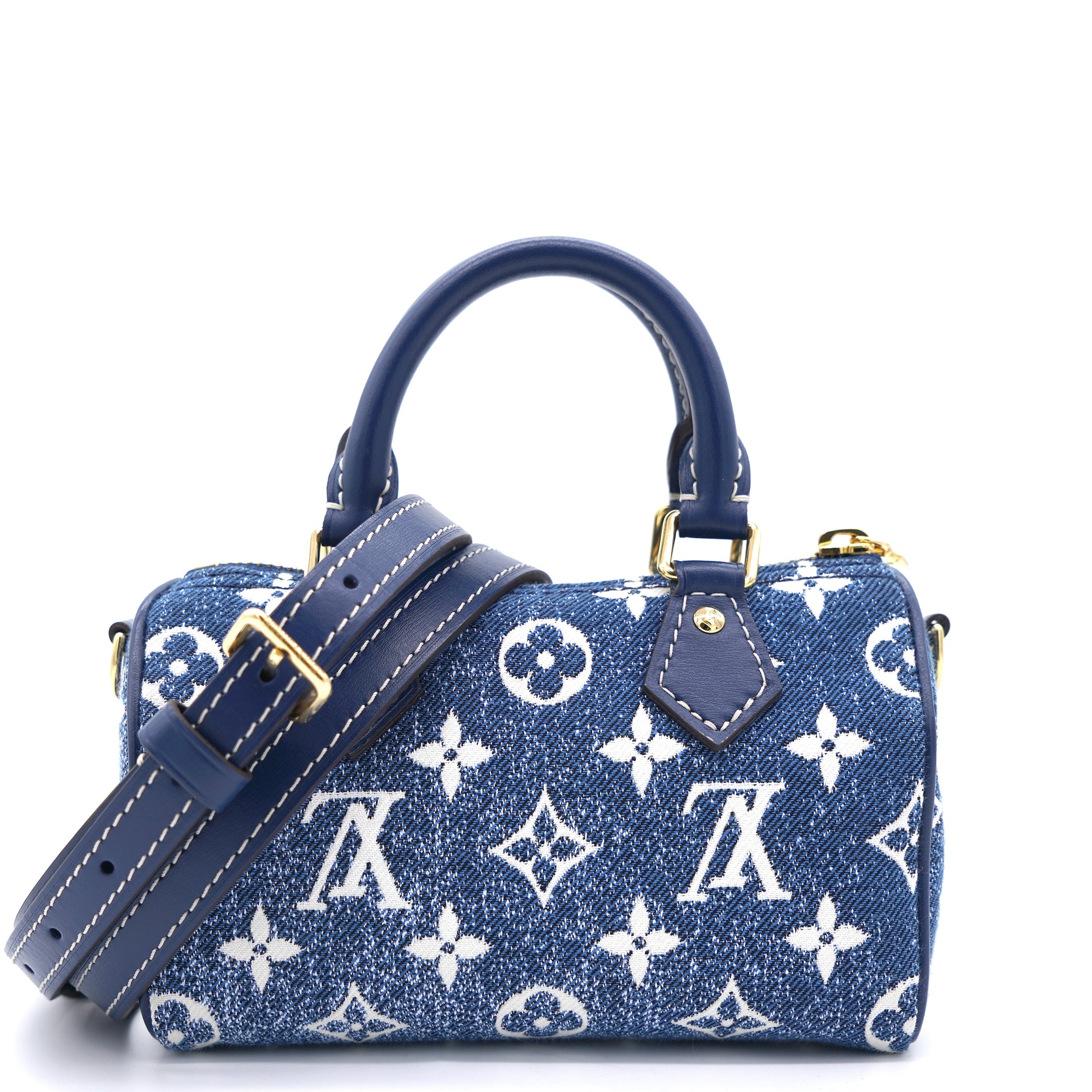 Monogram Jacquard Denim Nano Speedy Blue