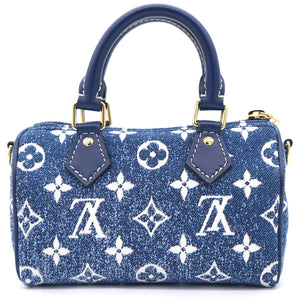 Monogram Jacquard Denim Nano Speedy Blue