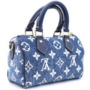 Monogram Jacquard Denim Nano Speedy Blue