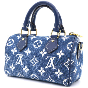 Monogram Jacquard Denim Nano Speedy Blue