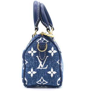 Monogram Jacquard Denim Nano Speedy Blue