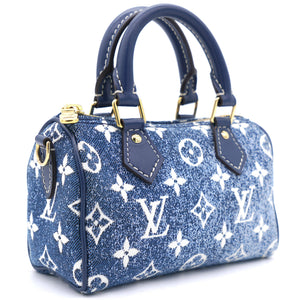 Monogram Jacquard Denim Nano Speedy Blue