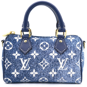 Monogram Jacquard Denim Nano Speedy Blue