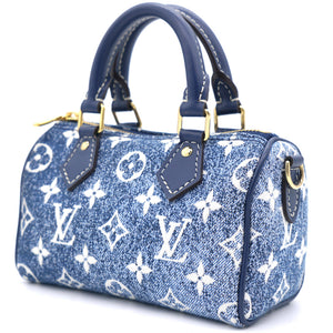 Monogram Jacquard Denim Nano Speedy Blue