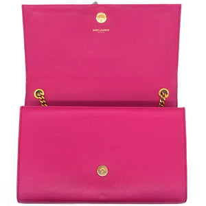 Smooth Calfskin Medium Kate Tassel Satchel Fuschia
