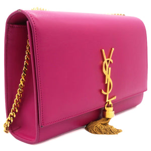 Smooth Calfskin Medium Kate Tassel Satchel Fuschia