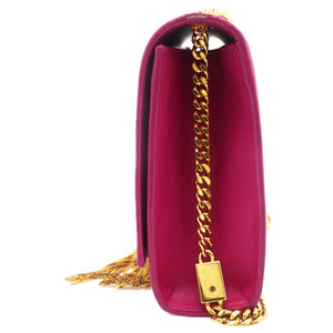 Smooth Calfskin Medium Kate Tassel Satchel Fuschia