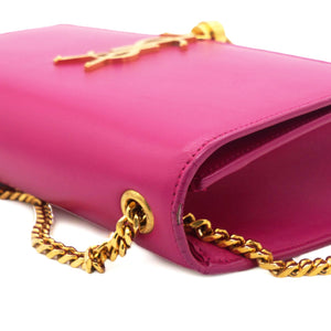 Smooth Calfskin Medium Kate Tassel Satchel Fuschia