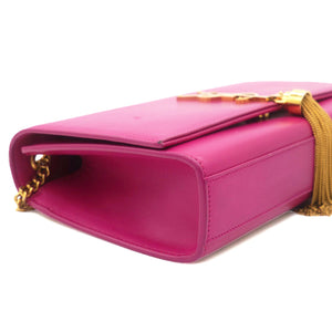 Smooth Calfskin Medium Kate Tassel Satchel Fuschia