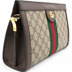 GG Supreme Monogram Web Ophidia Chain Shoulder Bag Brown