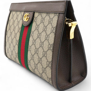 GG Supreme Monogram Web Ophidia Chain Shoulder Bag Brown