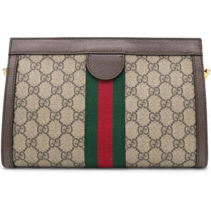 GG Supreme Monogram Web Ophidia Chain Shoulder Bag Brown