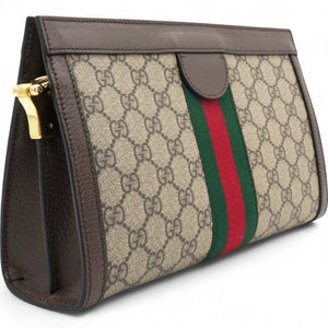 GG Supreme Monogram Web Ophidia Chain Shoulder Bag Brown