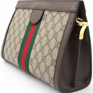 GG Supreme Monogram Web Ophidia Chain Shoulder Bag Brown