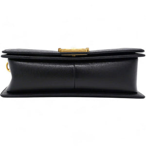 Caviar Quilted Boy Flap Black Medium