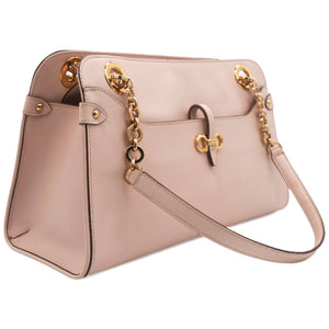 Pink Saffiano Leather Lysa Chain Tote Bag