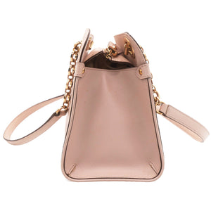 Pink Saffiano Leather Lysa Chain Tote Bag