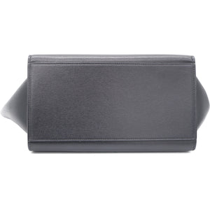Textured Calfskin and Suede Small Trapeze Luggage Black