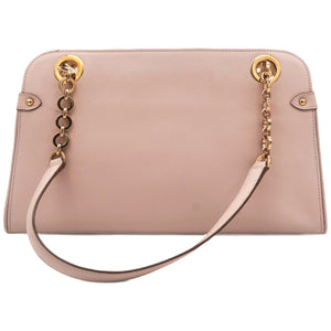 Pink Saffiano Leather Lysa Chain Tote Bag