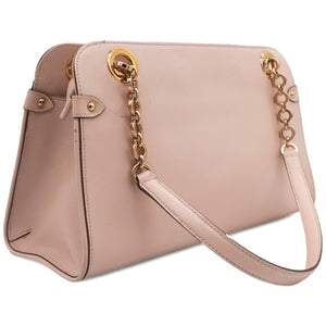 Pink Saffiano Leather Lysa Chain Tote Bag