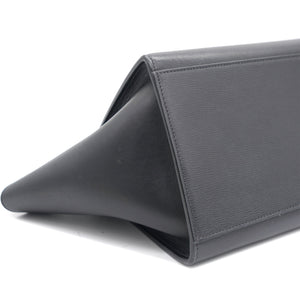Textured Calfskin and Suede Small Trapeze Luggage Black