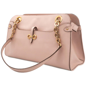 Pink Saffiano Leather Lysa Chain Tote Bag