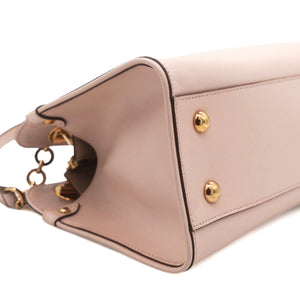 Pink Saffiano Leather Lysa Chain Tote Bag