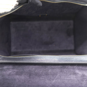 Textured Calfskin and Suede Small Trapeze Luggage Black