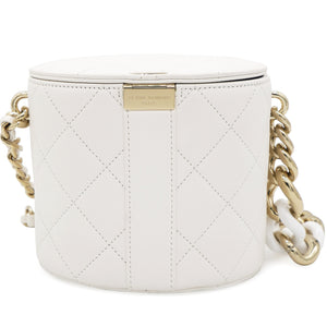 Lambskin Resin Elegant Chain Vanity Case White