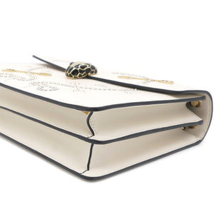 Off White Leather Studded Small Serpenti Forever Shoulder Bag