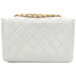 Lambskin Quilted Diana Bag White