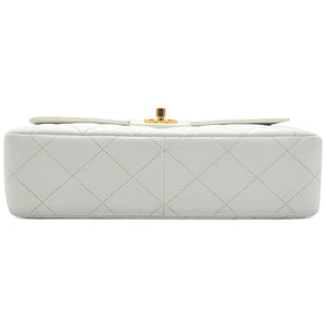 Lambskin Quilted Diana Bag White