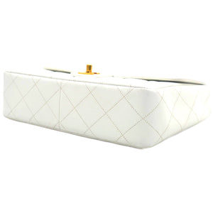 Lambskin Quilted Diana Bag White