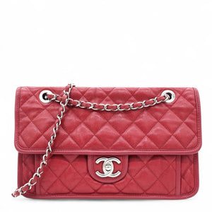 Caviar Quilted French Riviera Flap Red