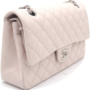 Light Pink Quilted Lambskin Leather Classic Double Flap Bag