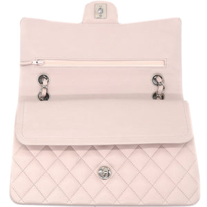 Light Pink Quilted Lambskin Leather Classic Double Flap Bag