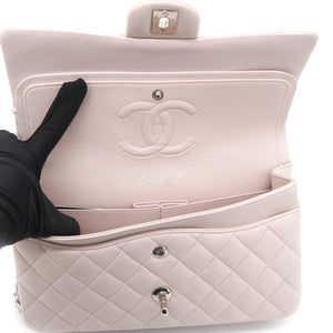 Light Pink Quilted Lambskin Leather Classic Double Flap Bag
