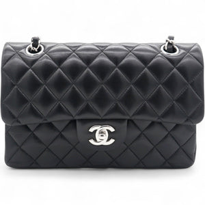 Lambskin Quilted Double Flap Black Small