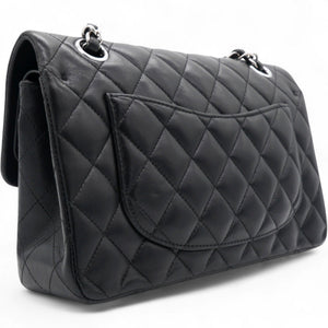 Lambskin Quilted Double Flap Black Small