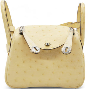 Nata Ostrich Mini Lindy 19 With Palladium Hardware