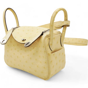 Nata Ostrich Mini Lindy 19 With Palladium Hardware